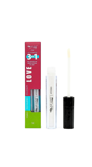 MAX LOVE GLOSS LIP VOLUMOSO 3 EM 1 307 5ML TRANSLUCIDO
