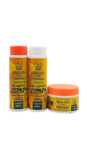 SOUL ABACATE & MAMÃO KIT CAPILAR COM 3 UNIDADES