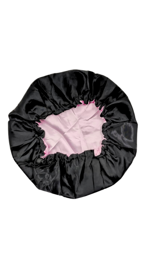 TEXTILE BOUTIQUE TOUCA CETIM C/2 LADOS PRETO C/ROSA