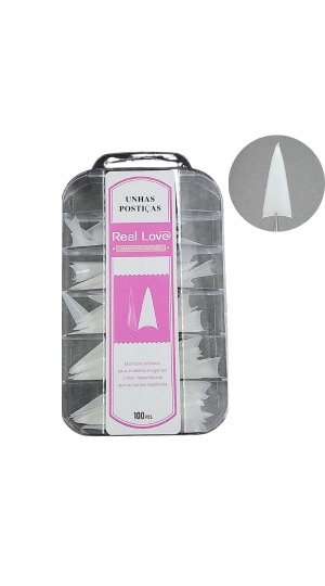 REAL LOVE TIPS STILETTO LEITOSA COM 100 PEÇAS