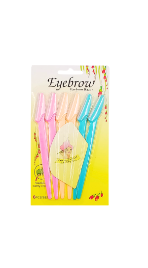 EYEBROW RAZOR KIT NAVALHA SIMPLES COM 6 UNIDADES