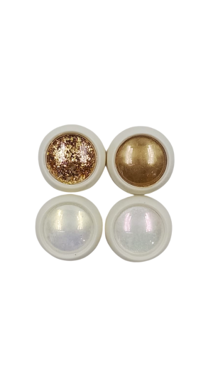 REAL LOVE KIT PÓ CROMADO BRANCO/DOURADO C/4