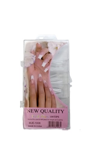 NEW QUALITY UNHA TIPS BAILARINA TRANSPARENTE C/100