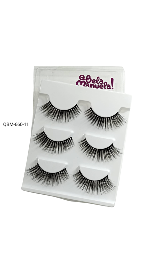 Q BELA MANUELA CILIOS POSTIÇO C/3 PARES QBM-660-11