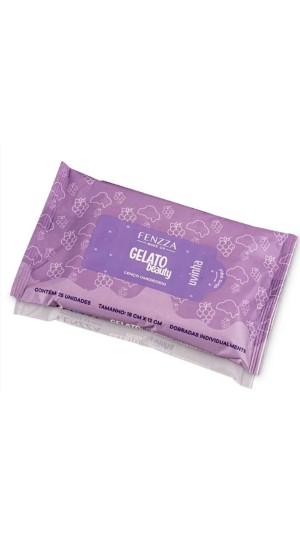 FENZZA LENÇO UMEDECIDO GELATO BEAUTY UVINHA C/25 UNIDADES