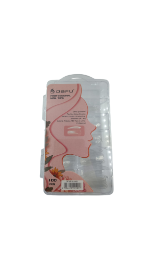 DAFU UNHA NAIL TIPS REALISTA TRANSPARENTE C/100 PEÇAS