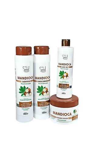 SOUL MANDIOCA KIT CAPILAR COM 4 UNIDADES